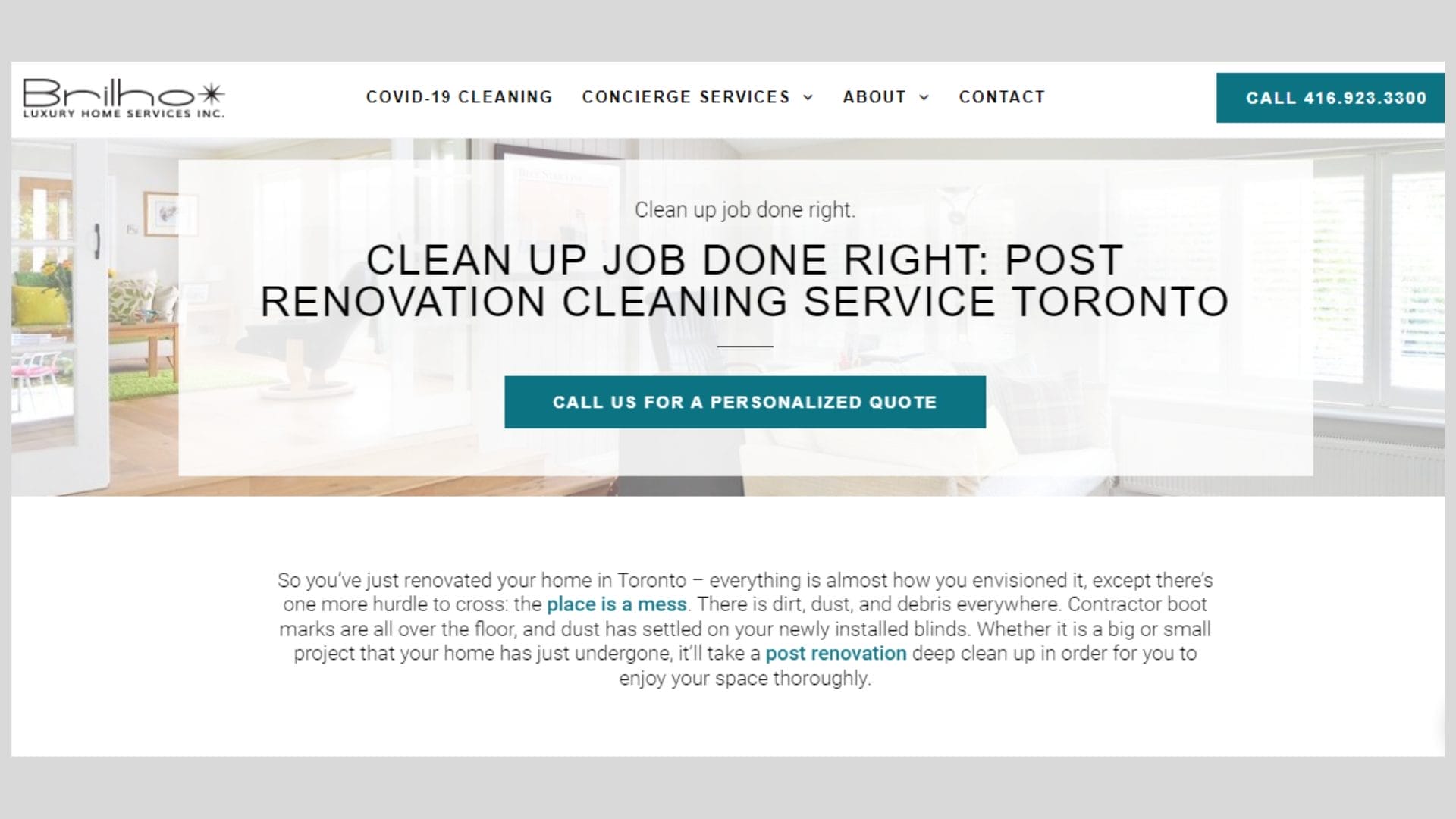 post-renovation cleaning services in Toronto