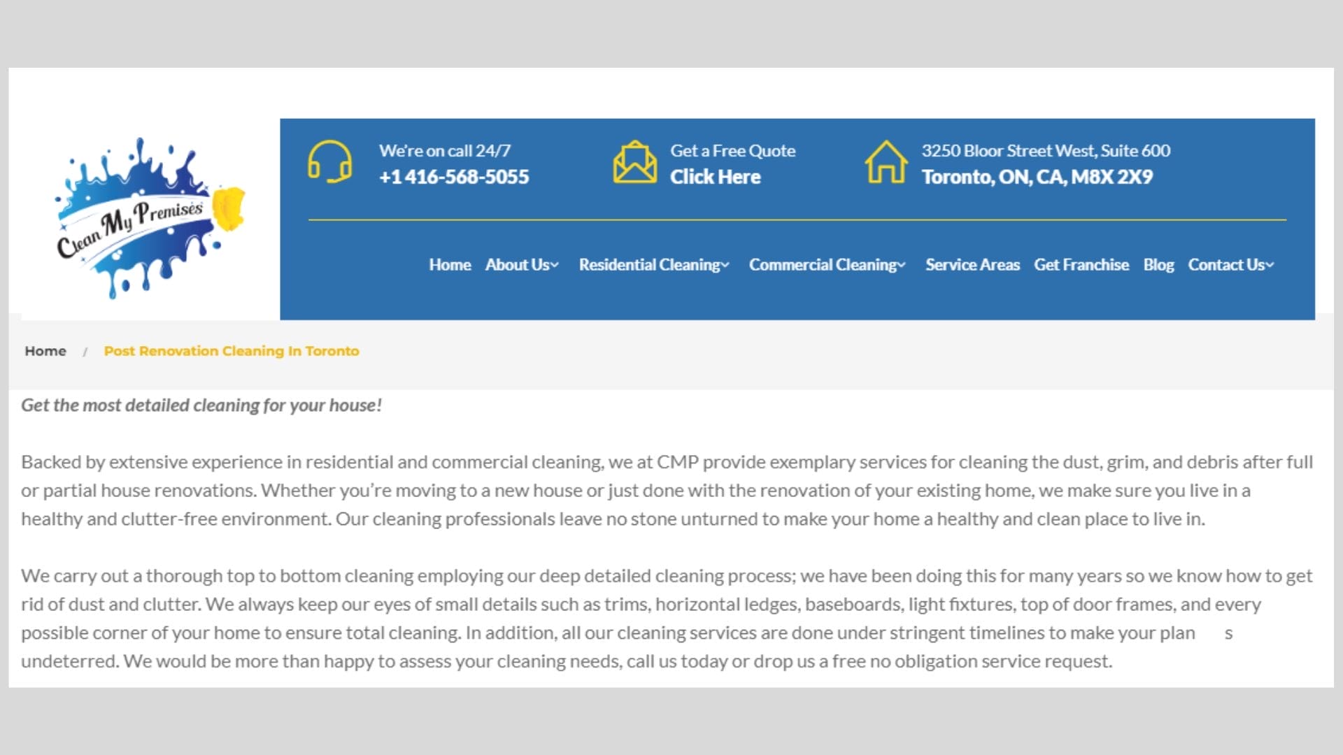 post-renovation cleaning services in Toronto